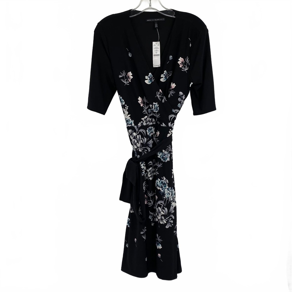 White House Black Market Black Pink Floral Mini Dress | Womens 6